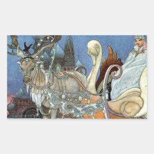 Sticker Rectangulaire Reine des neiges Russe Princesse Reindeer