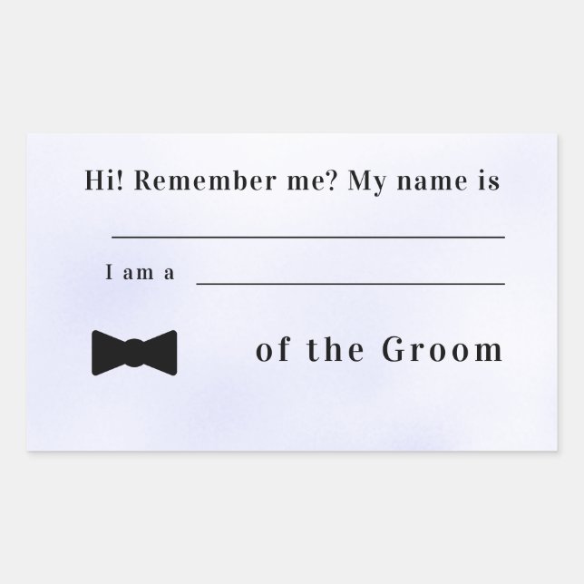 Sticker Rectangulaire Relation avec l'autocollant Mariage Groom (Devant)