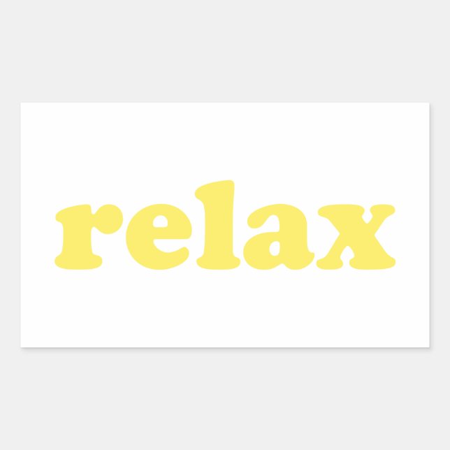 Sticker Rectangulaire Relax jaune moderne typographie drôle cool (Devant)