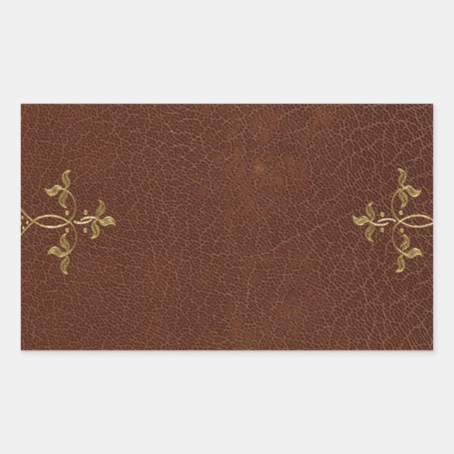 Sticker Rectangulaire reliure de livre antique (Devant)