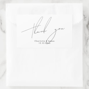 Sticker Rectangulaire Remerciement Moderne et Élégant Personnalisé