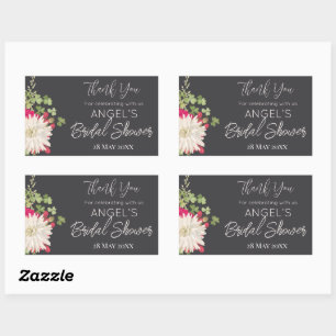 Sticker Rectangulaire Remerciement pour Baby Shower Floral de Jardin d'É
