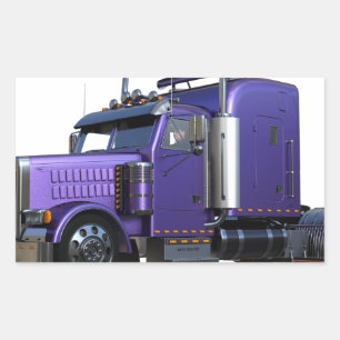 Sticker Rectangulaire Remorque semi-tracteur violet métallique Camion