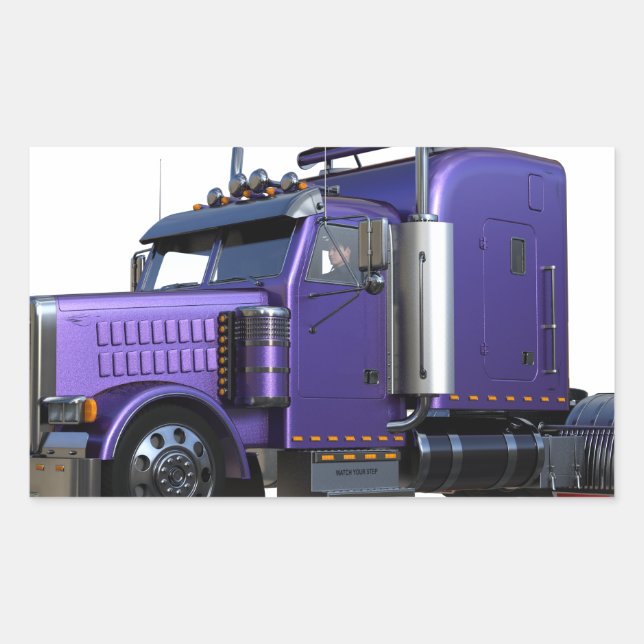 Sticker Rectangulaire Remorque semi-tracteur violet métallique Camion (Devant)