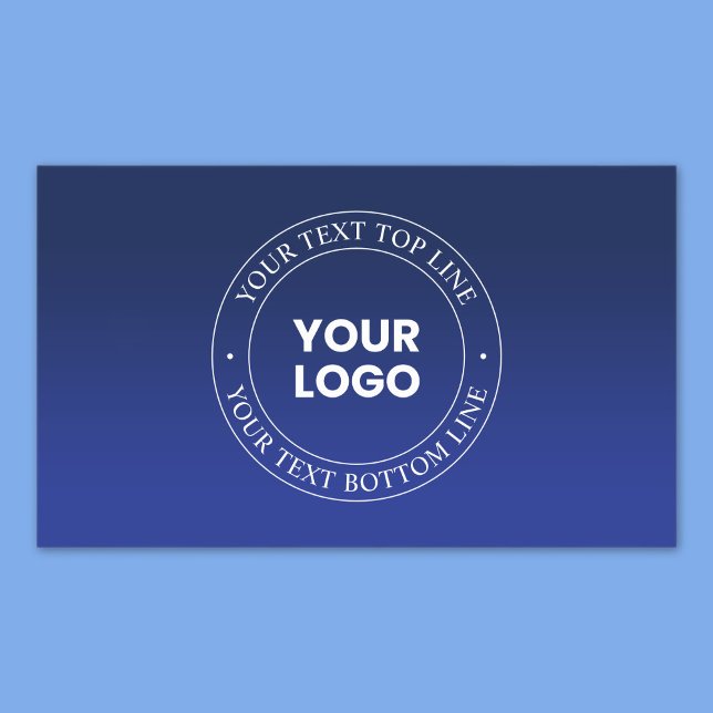 Sticker Rectangulaire Remplacement et texte faciles du logo | Dégradé bl (Créateur téléchargé)