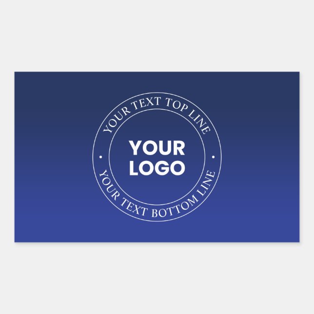 Sticker Rectangulaire Remplacement et texte faciles du logo | Dégradé bl (Devant)