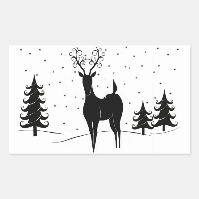 Sticker Rectangulaire Renard lunaire (Devant)
