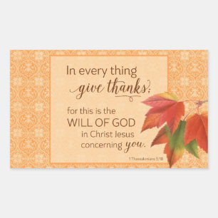 Sticker Rectangulaire Rendez Grâce en Toutes Choses - 1 Thes. 5:18