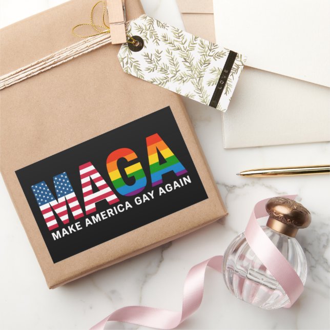 Sticker Rectangulaire Rendre l'Amérique gay à nouveau Gay pride 2025 LGB (Cadeaux)
