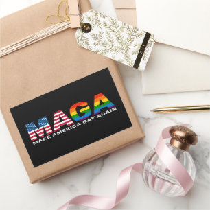 Sticker Rectangulaire Rendre l'Amérique gay à nouveau Gay pride 2025 LGB