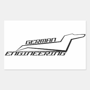 Sticker Rectangulaire Repères de Dachshund - Ingénierie allemande