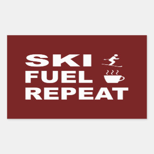 Sticker Rectangulaire Répétition du carburant de ski