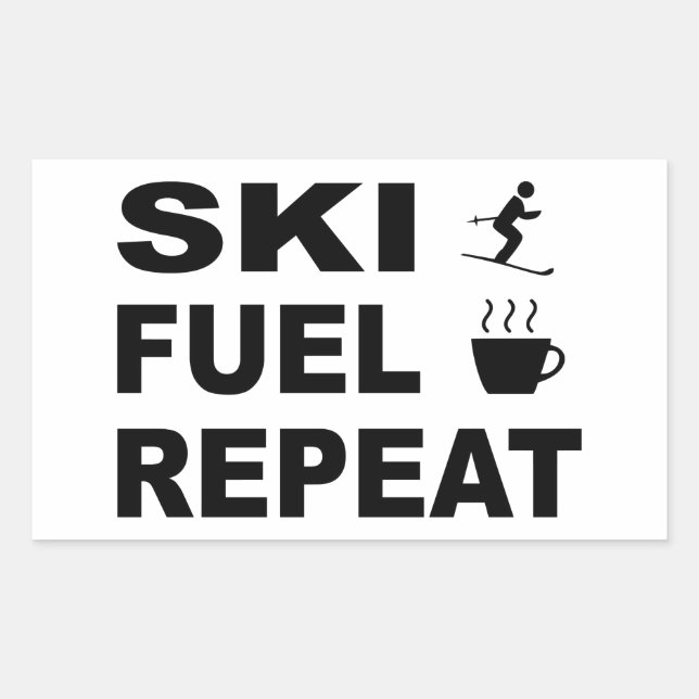 Sticker Rectangulaire Répétition du carburant de ski (Devant)