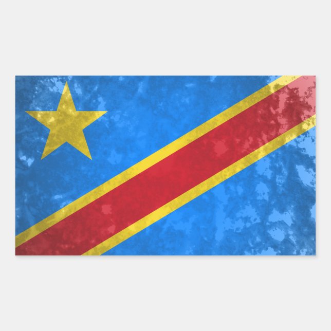Sticker Rectangulaire République démocratique du Congo (Devant)