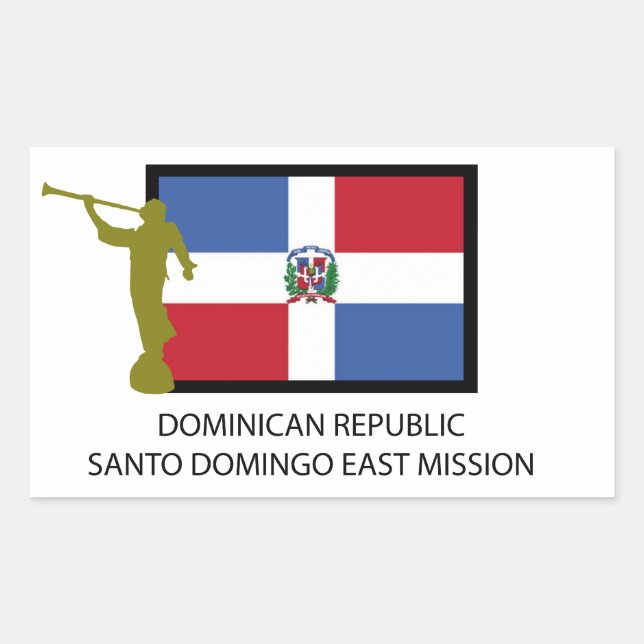 STICKER RECTANGULAIRE RÉPUBLIQUE DOMINICAINE SANTO DOMINGO MISSION EST L (Devant)