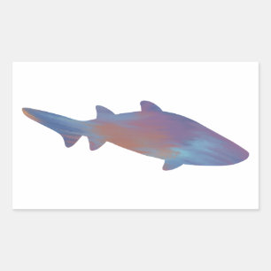 Sticker Rectangulaire Requin sous l'Autocollant de surface océanique