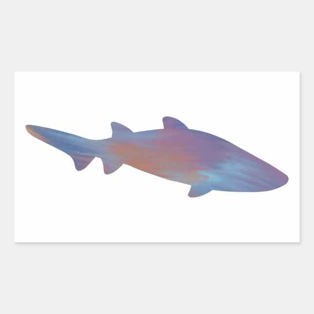Sticker Rectangulaire Requin sous l'Autocollant de surface océanique (Devant)