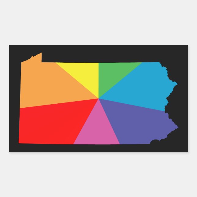 Sticker Rectangulaire réseau arc-en-ciel de pennsylvanie (Devant)