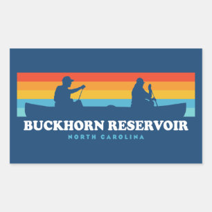 Sticker Rectangulaire Réservoir Buckhorn Canoe de Caroline du Nord