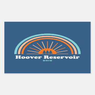 Sticker Rectangulaire Réservoir Hoover Ohio Arc-en-ciel