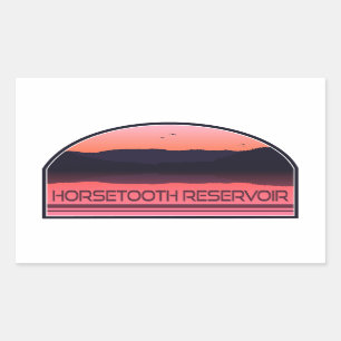 Sticker Rectangulaire Réservoir Horsetooth Colorado Red Sunrise