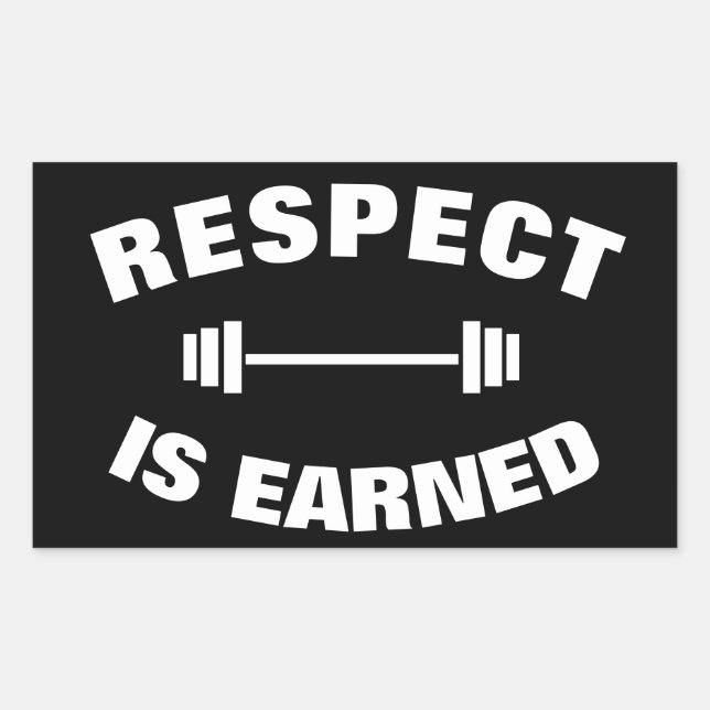 Sticker Rectangulaire Respect Motivant Cool Est Gagné (Devant)