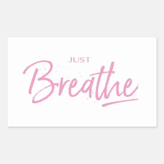 Sticker Rectangulaire Respire, Yoga, Citation Zen (Devant)