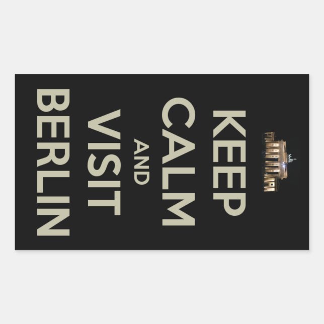 Sticker Rectangulaire rester calme visite berlin (Devant)