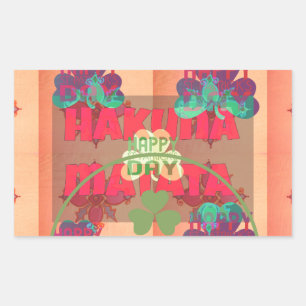 Sticker Rectangulaire Restez béni Bonne Saint Patrick Jour Hakuna Matata