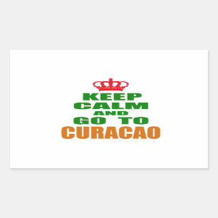 Sticker Rectangulaire Restez calme et allez à Curaçao.