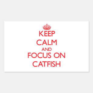 Sticker Rectangulaire Restez calme et concentrez-vous sur le poisson-cha