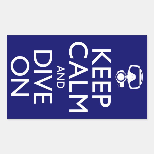 Sticker Rectangulaire Restez calme et plongez (Devant)