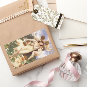 Sticker Rectangulaire Retour du printemps (Le Printemps) par Bouguereau