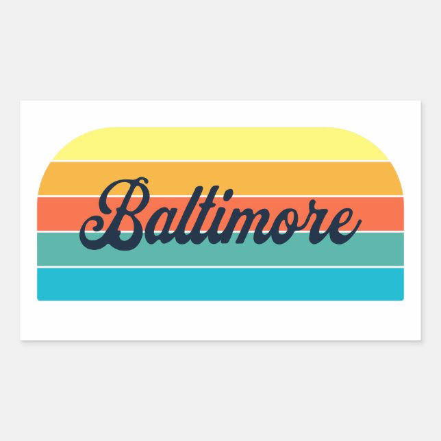 Sticker Rectangulaire Retro Baltimore (Devant)
