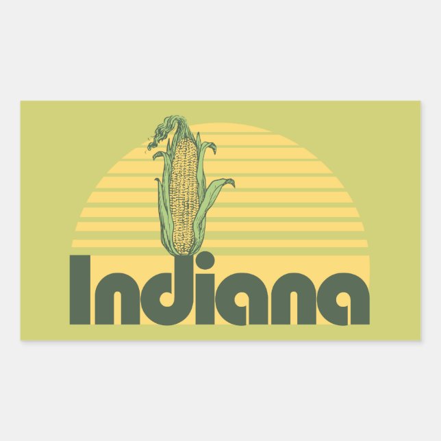 Sticker Rectangulaire Retro Indiana (Devant)