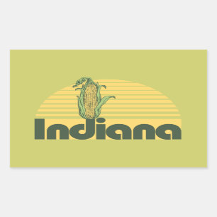 Sticker Rectangulaire Retro Indiana