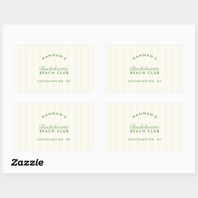 Sticker Rectangulaire Rétro Moderne Personnalisé Jaune & Vert (Feuille)