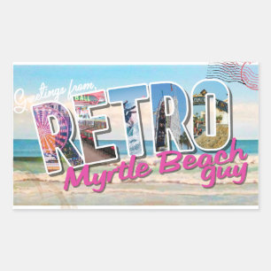 Sticker Rectangulaire Rétro Myrtle Beach Guy