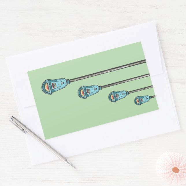 Sticker Rectangulaire Retro parking meter (Enveloppe)