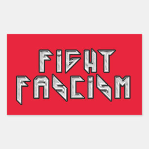 Sticker Rectangulaire Retro Rocker - Combattre le fascisme