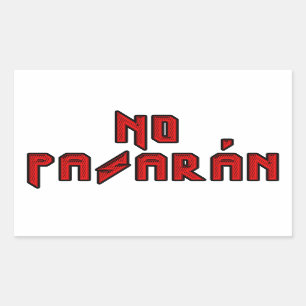 Sticker Rectangulaire Retro Rocker - No Pasaran