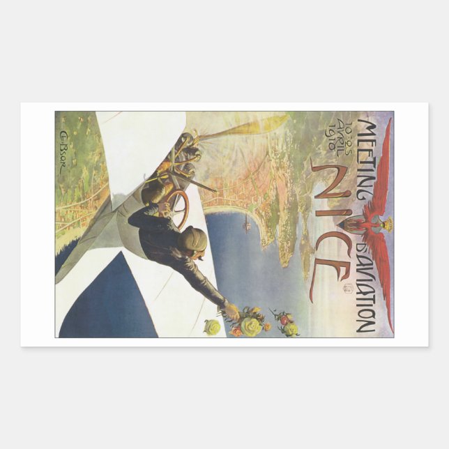 Sticker Rectangulaire Réunion d'Aviation Nice (Devant)