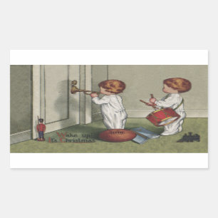 Sticker Rectangulaire Réveillez-vous son joli enfant de Noël