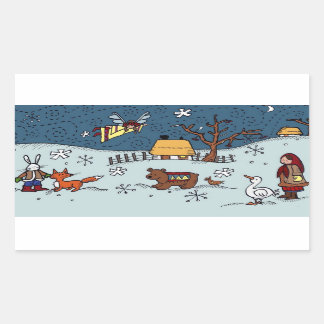 Sticker Rectangulaire Réveillon de Noël ukrainien
