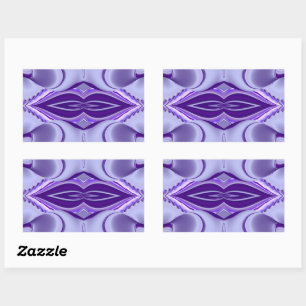 Sticker Rectangulaire Rêves arc-en-ciel à fleurs violettes