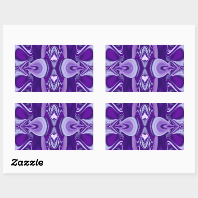 Sticker Rectangulaire Rêves arc-en-ciel à fleurs violettes (Feuille)