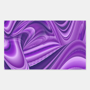 Sticker Rectangulaire Rêves arc-en-ciel à fleurs violettes