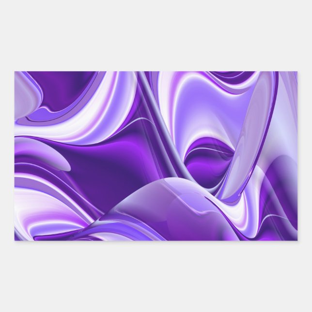Sticker Rectangulaire Rêves arc-en-ciel à fleurs violettes (Devant)