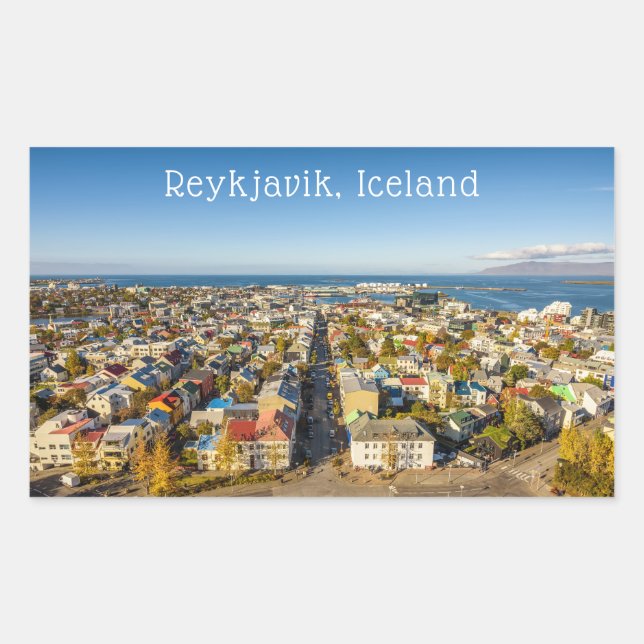 Sticker Rectangulaire Reykjavik Islande (Devant)