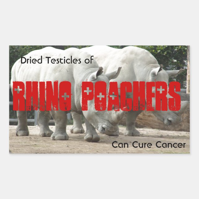 Sticker Rectangulaire Rhino Poachers (Devant)